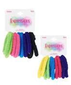 Bright Braided Hair Elastics - 10 Pieces, Assorted