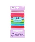 Hair Elastics - 24 Pack, Assorted Bright Colors
