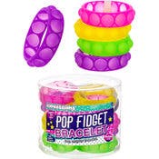 Pop Fidget Bubble Bracelets - 24 Pack, Vivid Colors
