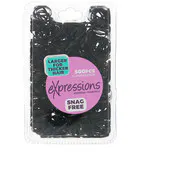Rubber Ponytail Holders - Black, 500/Pack, Large