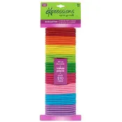 Hair Elastics - 9 Colors, 50 Pack