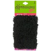 Ponytail Holders - 6 Pack, Black, Furry