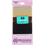 Hair Elastics - 36 Pack, Clasp-Free, Neutral Colors