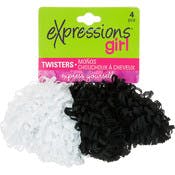 Twister Scrunchies - Black & White, 4 Pack