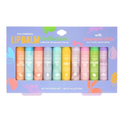 Lip Balm Collection Sets with Essential Oils - 10 Pieces