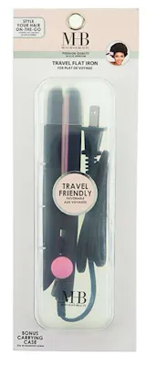 Travel Flat Iron with Carrying Case - Black