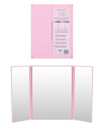 Trifold Mirror with Stand - Pink