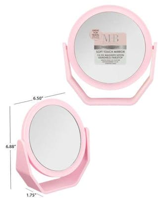 Round Mirror with Stand - Pink