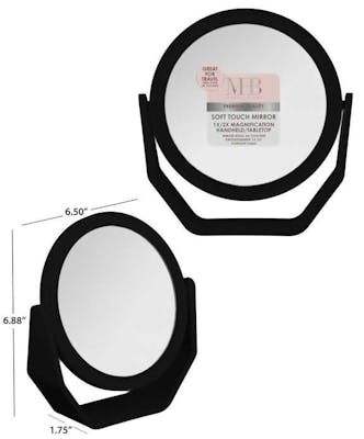 Round Mirror with Stand - Black