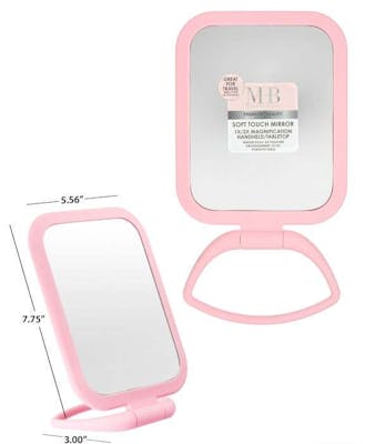 Square Mirror with Handle - PInk