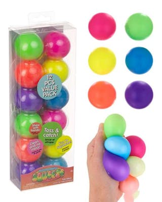 Neon Squeeze Balls, Assorted Colors - 12 Piece