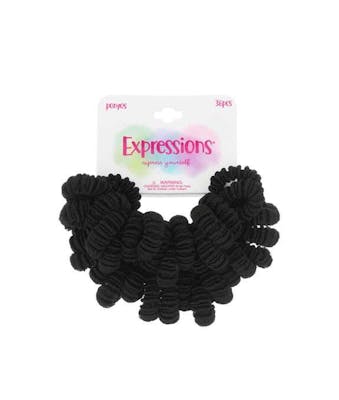 Ponytail Holders - Black, 36 Pieces