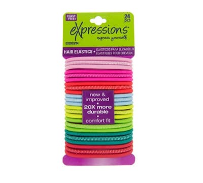 Hair Elastics - 24 Pack, Assorted Bright Colors