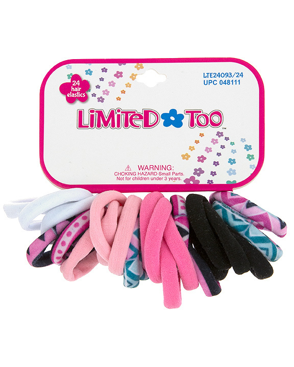 Wholesale 24 Piece Hair Elastics Set Printed And Solid Color