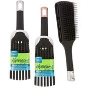 Vented Flat Brushes - Black, No Slip Handle