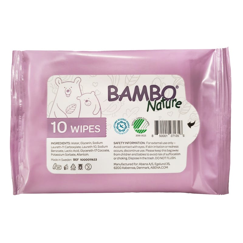 Wet Wipes - 10 pack  Dermatologically Tested  Vegan