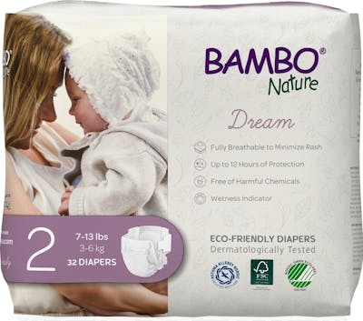 Organic Baby Diapers - 32 Count, Size 2, 7-13 Lbs.