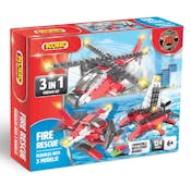 Blokko 3-in-1 Fire Rescue Building Brick Sets - 124 Pieces