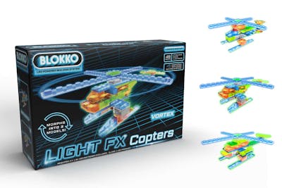 Blokko 3-in-1 Light FX Helicopter Building Brick Sets - 49 Pieces