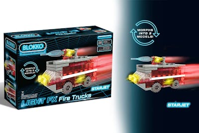 3-in-1 Light FX Fire Truck Building Block Sets - 59 Pieces