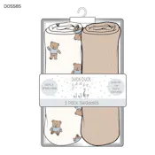 Boys 2Pk Muslin Swaddles