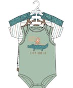 3pk Boys Short Sleeve Creepers, Size 0-9M