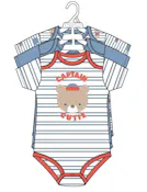3pk Boys Short Sleeve Creepers, Size 0-9M