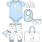 Boys 8pc Set with Bag, 0-6 Months