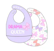 Girls Silicone Bibs - 2 Pack