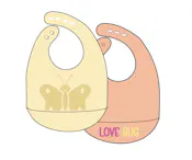 Girls Molded Silicone Bibs - 2 Pack