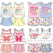 Little Girls' Knit Short Sets - Assorted, Size 2-4T