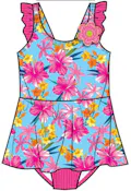 Girls One Piece Swimsuits, Size 7-12