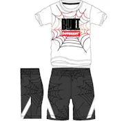 Boys 2Pc Knit Short Sets - Size 8-18, White/Black