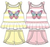 Girls' Knit Short Sets - Size 0-9M