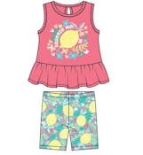 Girls' Bike Short Set - Pink, Size 4-6X