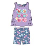 Girls' Short Sleeve Bike Short Set - Lilac, Size 4-6X