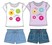 Girls' 2-Piece Denim Short Set - Assorted, Sizes 4-6X
