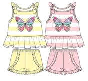Little Girls' Knit Short Sets - Assorted Colors, Sizes 4-6X