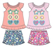 Girls' Knit Short Sets - Assorted Colors, Size 4-6X