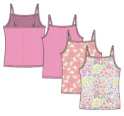 Girls' Ribbed Camisoles - Assorted Colors, Size 4-6X, 3pk