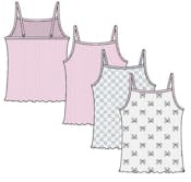 Girls' 3-Pack Ribbed Camisoles - Assorted Colors, Size 4-6X