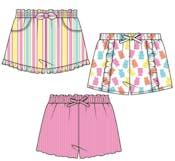 Girls' Shorts - Assorted Colors, Size 2-4T, 3pk