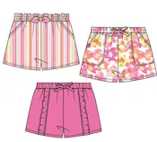 Girls' Shorts 3 Pack - Assorted Colors, Size 2-4T