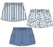 Girls' Shorts - Assorted Colors, Size 4-6X, 3pk