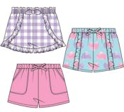 Girls' Shorts - Assorted Colors, Sizes 7-16, 3pk