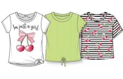 Girls' Fashion Tees - Assorted Colors, Size 4-6X, 3pk