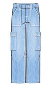 Girls Denim Cargo Pants - Sizes 7-16