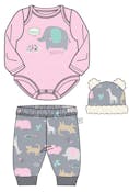 Girls Flannel Fleece Pant Sets, Size 0-9M
