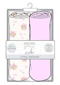 Girls Muslin Swaddles, 2pk