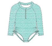 Girls Rashguard Swimsuits, Size 4-6X